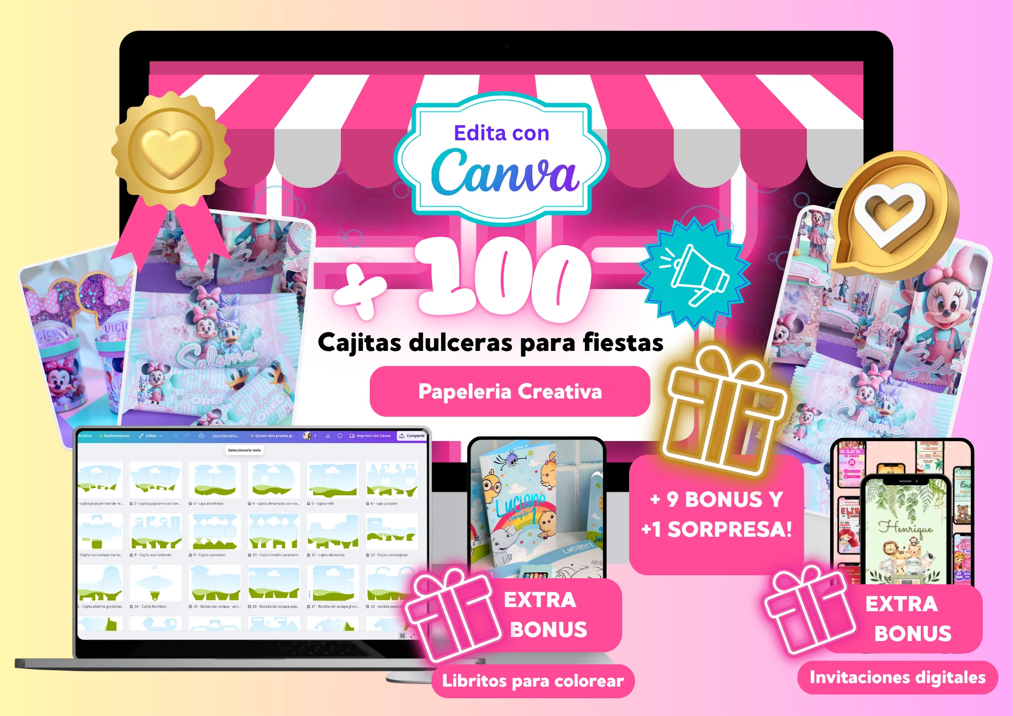 + de 100 plantillas editables en Canva